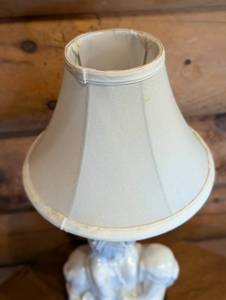 White Ceramic Buddha and Elephant Table Lamp