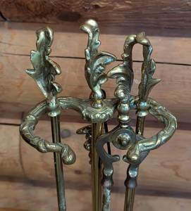 Elegant Gilt Fireplace Tool Set