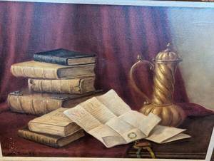 Large Framed Vintage Still Life Painting