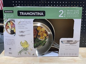 Tramontina 2 Piece Tri Ply Clad Skillets