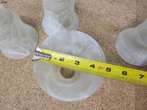 lot 48 image: 4 glass replacement globes for light  ceiling fan - marbled