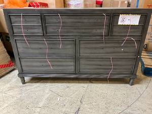 7-Drawer Gray Oak Dresser