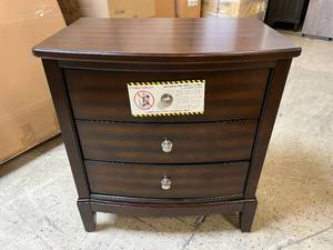 3-Drawer Dark Oak Nightstand