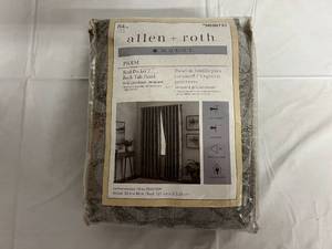 Allen and Roth Rod Pocket Gray Jacquard 84 Blackout Curtains
