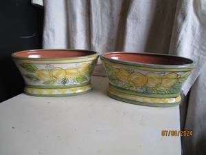 lot 40 image: Set of hand painted and Glazed clay...