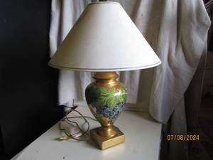 lot 76 image: Hand painted fruits desk lamp with ...