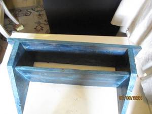 lot 77 image: Abstract painted wood shelf approx ...
