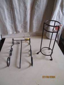 lot 102 image: Pair of metal framed candle holders...