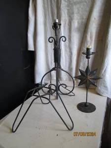 lot 130 image: Ornate metal vintage cadle holder a...