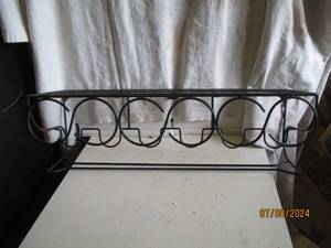 lot 133 image: Matte Black metal wall hanging shel...
