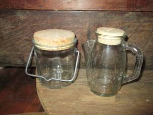 lot 436 image: Vintage Clear Mexican corked vessels