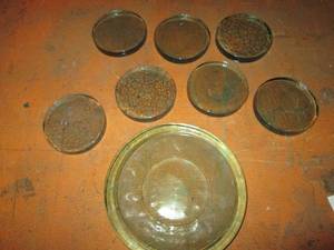lot 476 image: 8pc green glass coaster set...