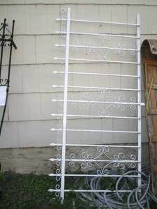lot 683 image: White metal fence section 86 wide...