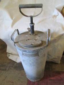 lot 200 image: Vintage WWII Era hand pump fire ext...