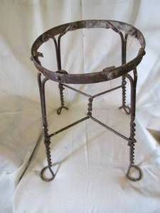 lot 202 image: Rustic style Metal side tableplant...