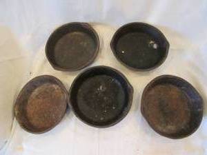 lot 216 image: Set of (5) Cast Iron bowls with pou...