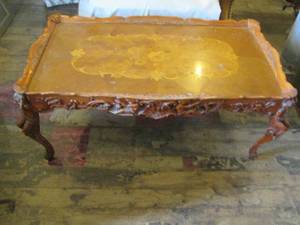 lot 226 image: Intricately hand carved wooden Coff...