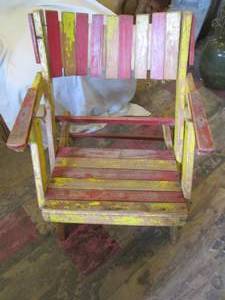 lot 229 image: Vintage Wood patio arm chair...