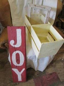 lot 256 image: 26 Painted Crate, 36 Joy Sign and...