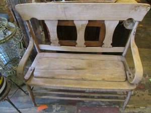 lot 282 image: Vintage hand crafted wood mission s...