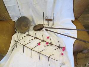lot 327 image: Assortment of metal Campfire cookware and hone decor