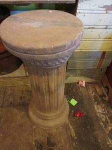 lot 341 image: Vintage clay 27 outdoor column style decorative plant stand
