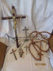 lot 167 image: Menagerie of assorted wood crucifix...