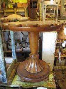 lot 17 image: Ornate all wood tabletop is 27 acr...