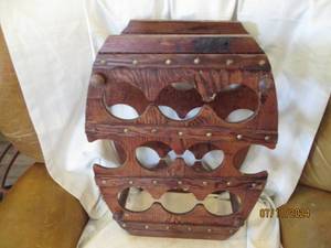 lot 172 image: Free standing wooden Keg shaped 9-b...