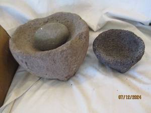 lot 504 image: Pair of hand carved metates for grinding corn