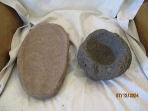 lot 509 image: Pair of hand carved molcajete for grinding corn
