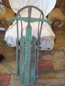 lot 535 image: Vintageetal frame sled...