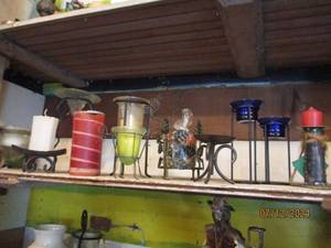 lot 549 image: Large assortment of glass and metal framed candle holders