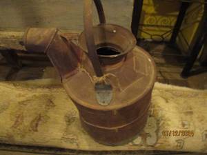 lot 676 image: 5 Gallon metal can with pour spout...