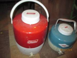 lot 682 image: 2 Vintage Coleman drink coolers...