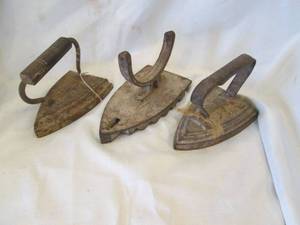 lot 311 image: Trio of Vintage sad irons...