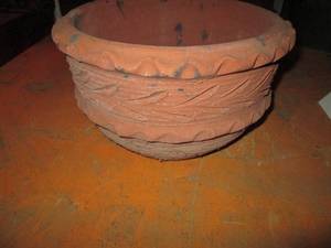 lot 468 image: Large Decorative carved terracotta planter