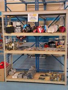 lot 22 image: Industrial Wood-Shelf  Metal Shelving Unit 4-shelf 24-12x74x84