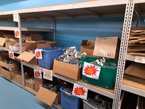 lot 38 image: Industrial Wood-Shelf  Metal Shelving Unit 3-shelf 4x8x7