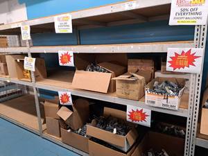 lot 39 image: Industrial Wood-Shelf  Metal Shelving Unit 4-shelf 4x8x7