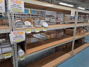 lot 58 image: Industrial Wood-Shelf  Metal Shelving Unit 5-shelf 2x8x7