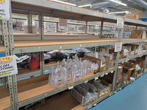 lot 62 image: Industrial Wood-Shelf  Metal Shelving Unit 4-shelf 2x8x7