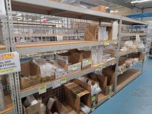lot 63 image: Industrial Wood-Shelf  Metal Shelving Unit 4-shelf 2x8x7