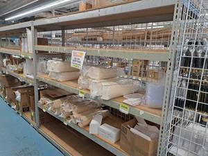 lot 64 image: Industrial Wood-Shelf  Metal Shelving Unit 5-shelf 2x8x7