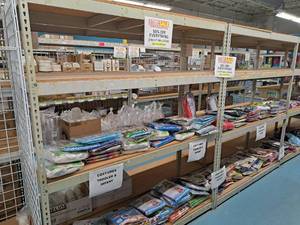 lot 67 image: Industrial Wood-Shelf  Metal Shelving Unit 4-shelf 2x6x7