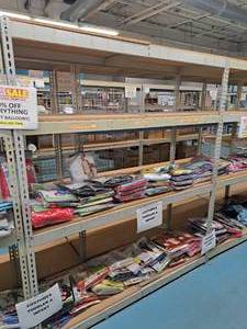 lot 68 image: Industrial Wood-Shelf  Metal Shelving Unit 4-shelf 2x6x7