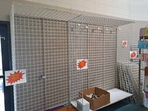 lot 133 image: Grid Panel Shelving Section 2-section with Back Grids