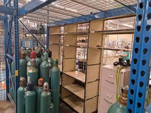 lot 146 image: Metal Shelving Unit 3-section 18x109x87