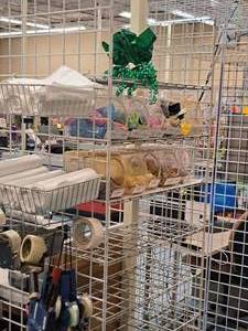 lot 147 image: Grid Panel Shelving Section - (5) Uprights, (8) Shelves, Extra Baskets and Hooks (no other contents) 24x31-12x84
