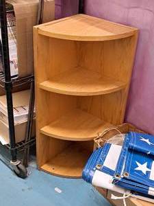 lot 221 image: Wooden Corner Bookcase